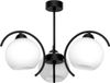 DANI Suspension, noir, abat-jour en verre, blanc, modèle 15-332