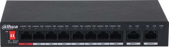 Dahua - PFS3010 Serie - PoE Switch - 8 Poorten - Geen Beheer