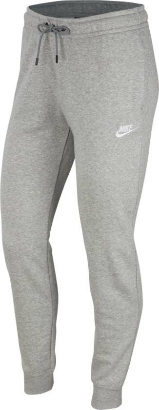 Nike Nsw Essntl Pant Reg Flc Dames Sportbroek - Dk Grey Heather/(White) - Maat L