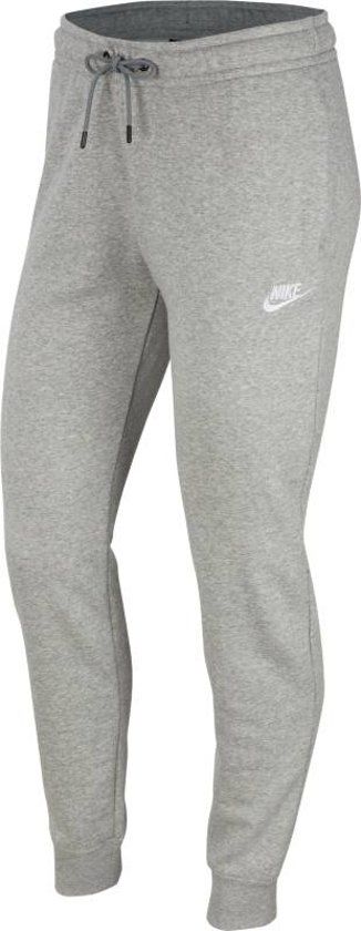 Nike NSW Essential Pant Reg Flc Women's Sports Trousers - Dk Grey Heather/(White) - Size L