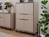 ANOLARO Commode haute 4 portes sable
