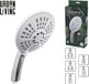 Urban Living basic douchekop - met 5 functies - 24 cm - zilver/wit - kunststof - douchekoppen