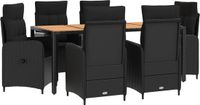 vidaXL Bartafel Set Zwart Polyrattan en Staal 75 cm