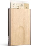 Automatische Ogon Designs Slider Pasjeshouder - 6 pasjes - Aluminium Creditcardhouder - RFID Anti-Skim - Bamboe Print