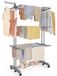 Tringle à linge - Avec ailes - Inox - Pieds pliables - Gris