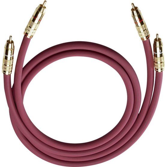 Oehlbach NF 214 Master 70 - eersteklas stereo audio cinch-kabel set - meervoudige afscherming, verzilverd koper - 2 x 0,70 m - bordeaux