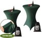 Jupon de table d'appoint Vert Foncé x 2 – ∅80-85 x 110 cm – Tissu Stretch Premium – Housse Extra Épaisse Anti-rayures et Anti-froissage – Housse de table d'appoint Incluant Sac de Rangement – Jupons de table d'appoint Convient pour Horeca, Réceptions et Événements