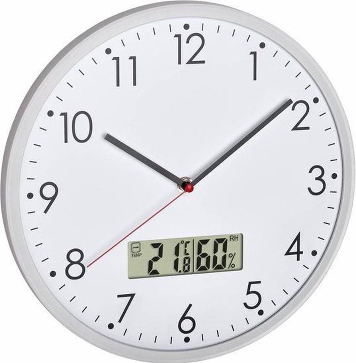 TFA Natural White Hygrometer 30.2 cm Clock - White