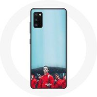 Maniacase Case voor Samsung Galaxy A41 La casa de papel Berlin Rio en Tokyo Blue Background