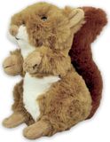 Inware Pluche Eekhoorn Knuffeldier - Rood/Bruin - Zittend - 17 cm