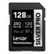 Lexar Silver Pro SD-kaart 128 GB, UHS-II-geheugenkaart, V60, U3, C10, SDXC-kaart, tot 280 MB/s lezen, voor professionele fotograaf, videograaf, liefhebber (LSDSIPR128G-BNNAA)