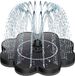 Ibenzoa® Zonne-energie fontein met glazen paneel en 8 verstelbare sproeikoppen voor tuin en vijver sproeier water Zwart