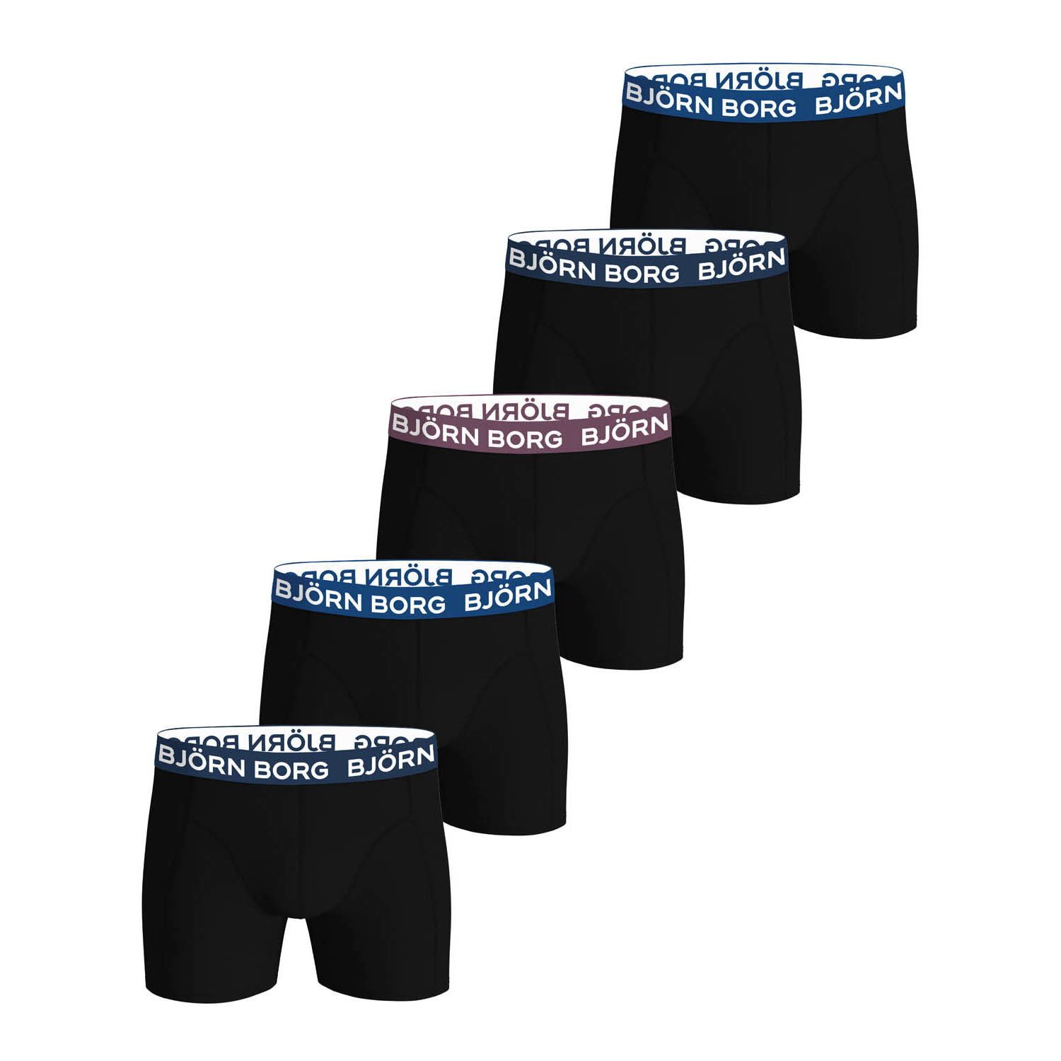 Bjorn borg Björn Borg Cotton Stretch Boxershorts Heren (5-pack) - Zwart - Maat L