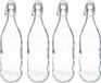5five Bouteille à levier/bocal de conserve - 4x - verre - transparent - hermétique - 1 litre - bouteille d'eau - limonade
