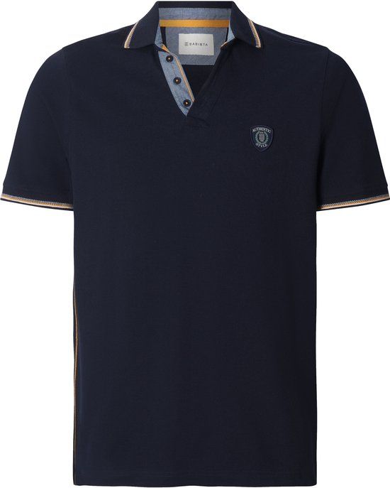 Babista heren Poloshirt DANNICO - Korte mouw - Polokraag - Effen - Regular Fit - Katoen - Donkerblauw - Maat 56/58