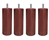 MARGOT Kameleon cilinder, set van 4 poten, mahoniehout, hoogte 25 cm