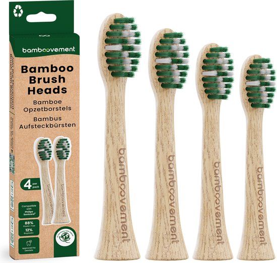 Bamboovement Opzetborstels (4x) - Geschikt voor Sonicare® - FSC Bamboe