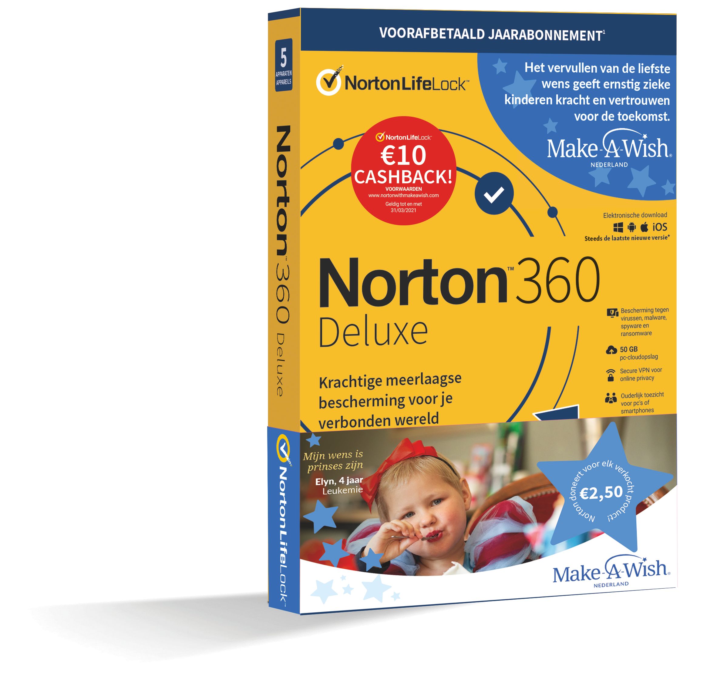 Norton 360 Deluxe | 5 Apparaten - 1 Jaar | Multi-Device