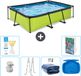 EXIT Toys EXIT Rechthoekig Lime Frame Zwembad - 300 x 200 x 65 cm - Inclusief Pomp - Ladder - Solarzeil - Voetenbad - 7-delig