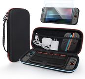 MMOBIEL Case voor Nintendo Switch 2 – Compacte Hoes met 10 Spelkaartsleuven, Mesh Vak, Zachte Binnenvoering & 2 Screen Protectors – Zwart