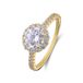Lucardi Dames Zilveren goldplated ring met zirkonia voor dames - Ring - 925 Zilver - Goudkleurig - 16 / 50 mm