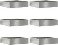 vidaXL Gazonrand 6 stuks 50 x 50 x 13 cm Gegalvaniseerd staal zilver