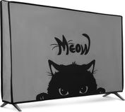 kwmobile TV-hoes voor 32" TV - Beschermhoes - Kat Meow design - Grijs/Zwart