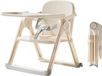 Chaise haute 3-en-1 - Chaise haute et rehausseur - Portable - Pliable - Réglable - Plateau double couche - Convient dès 12 mois - Beige