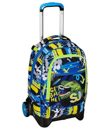 SJ Gang Trolley New Tech puppy's, blauw, rugzak met afneembare tegels, 3-in-1, drievoudige Utlizzo, basisschool, kind, blauw, Taglia unica, school, Blauw, Eén maat, School