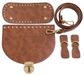 Icecat Kit de crochet pour fond de sac ovale en cuir PU, couleur marron, dimensions 18,4 x 8,4 cm