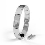 SERASAR Premium roestvrijstalen armband voor heren [Impact] | 316L chirurgisch staal | Waterdicht | Veilige sluiting | Zilver, 20 cm | Inclusief sieradendoosje