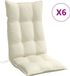 vidaXL Stoelkussens - 6 stuks - Hoge rug - Oxford stof - Crèmekleurig