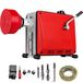 VEVOR Machine de nettoyage de tuyaux 390 W 400 tr/min machine déboucheur électrique furet de débouchage 6 m x 9 mm 12,5 m x 16 mm déboucheur électrique de canalisation tuyau 20-100 mm toilette lavabo