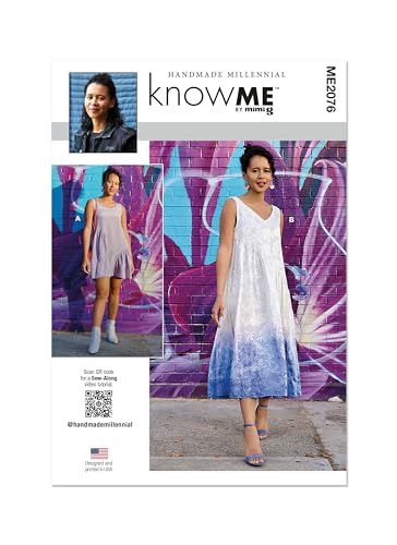 KNOW ME ME2076U5 Misses' Reversible Dress Sewing Pattern - Two Lengths - Hand Made Millennial U5 (Sizes 16-18-20-22-24)