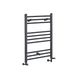 Hudson Reed Sèche-serviettes Dual Fuel / Hybride Antraciet Vlak - 80cm x 60cm - Incl. 400W Verwarmingselement, T-Stuk en Radiatorkranen