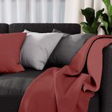 Soleil d'ocre Adele Plaid, fauteuildeken, katoen, baksteen, 140 x 200 cm