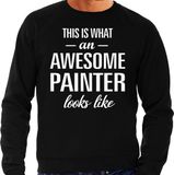 Bellatio Decorations Awesome painter - geweldige schilder cadeau sweater zwart heren L