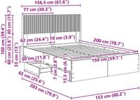 vidaXL Bedframe met opbergruimte en hoofdbord Zwart 150 x 200 cm
