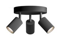 Philips Wyatt Spot de plafond/mur Noir 3x GU10