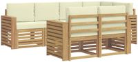vidaXL Buiten bankenset 7 st Wit en crèmekleurig Polyester