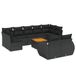 vidaXL 10-delige Loungeset met Kussens, Poly Rattan, Zwart