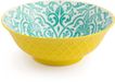 Mikasa - Bol - Geel en Blauw Geometrisch - Keramiek - Japans Design - 1L - 21cm
