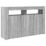vidaXL Dressoir Sonoma grijs, 116 x 30 x 75 cm, Bewerkt hout