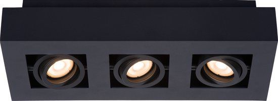 Lucide XIRAX - Plafondspot - LED Dim to warm - GU10 - 3x5W - Zwart