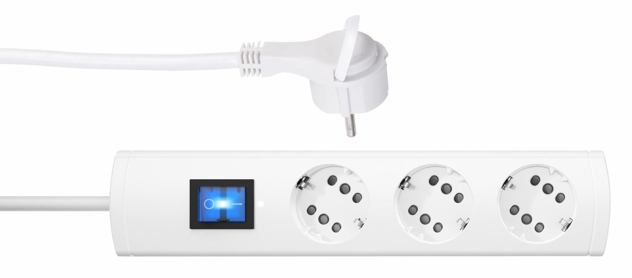 Kopp DUOversal Stekkerdoos - Wit - 1.4 m Kabel - Met Aan/Uit Schakelaar - IP20