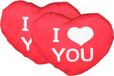 Krüger Coussin décoratif Saint-Valentin/Je t'aime - 2x - forme de cœur - rouge - 15 cm