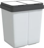 vidaXL Vuilnisbak dubbel 2x25 L wit