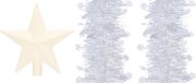 Decoris Kaemingk B.V. Set van een kerst ster piek en 2x stuks kerstslingers wit 270 x 10 cm - Kerstversiering