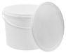 BenBow Seau avec couvercle avec poignée 10L Quantité : 10 pcs, Blanc BSR, étanche à l'air, convient pour aliments, BRC, anti-fuite