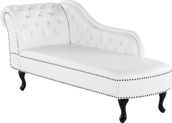 Beliani nimes chaise longue kunstleer 73 x 170 cm